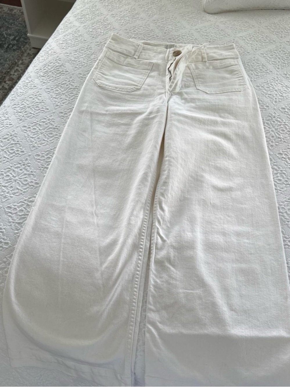 Maeve “The Colette Full Length” white jeans